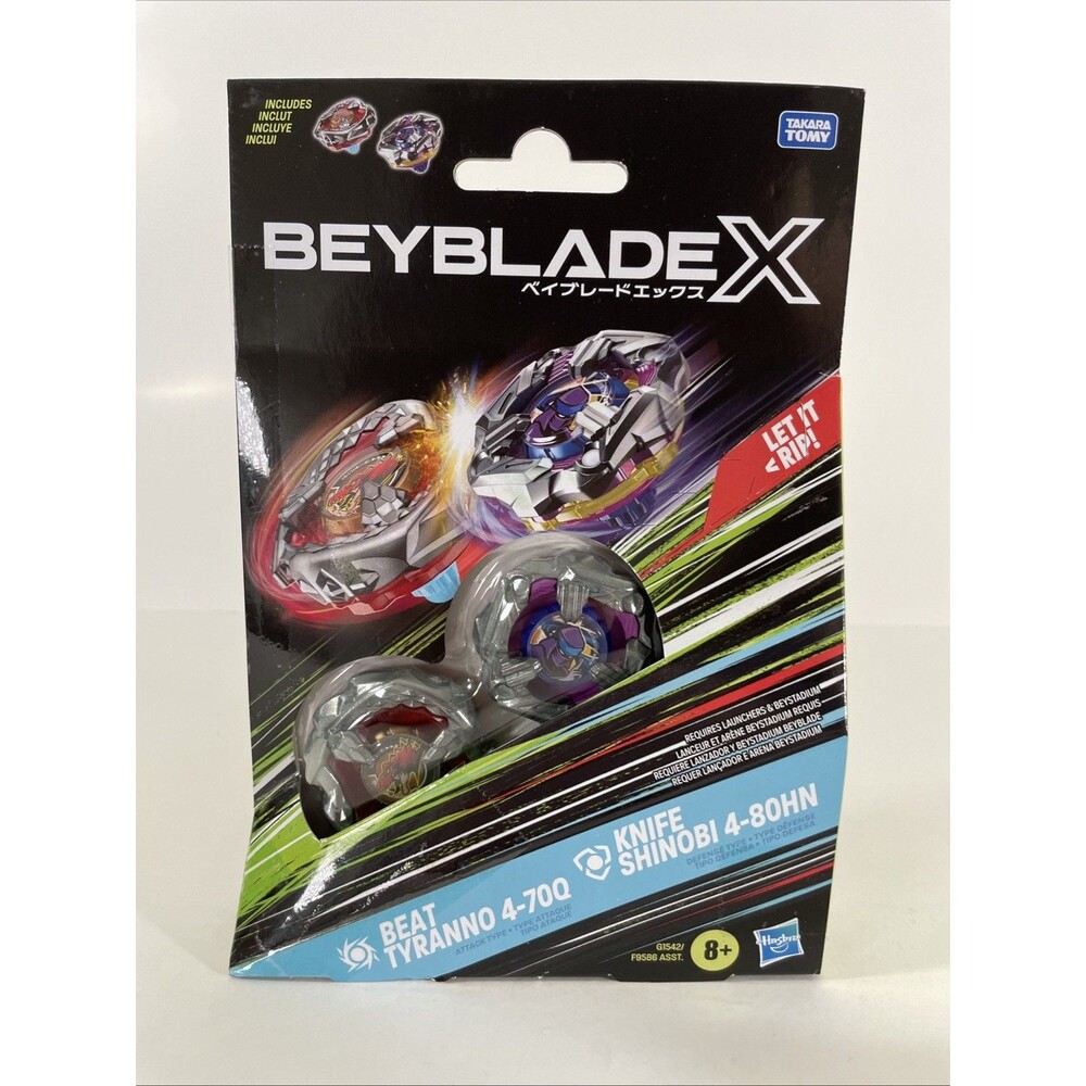 Beyblade X Beat Tyranno 4-70Q and Knife Shinobi 4-80HN BRAND NEW